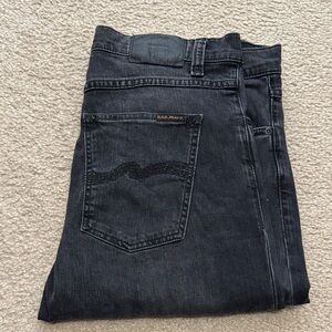 Men's Black faded Lean Dean NightRider Nudie Jeans 33 36